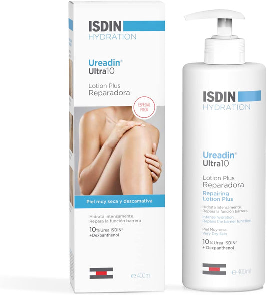 ISDIN Loción Reparadora Ureadin Ultra 10 plus | Hidratación Intensa |10% De Urea Isdin Y Dexpantenol 400 Ml