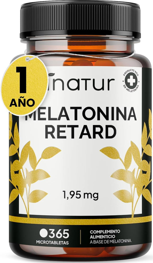 Melatonina Retard Pura 1,9 Mg – 365 Microtabletas | Inatur | Efecto Liberación Prolongada | Suministro Para 1 Año | Ayuda Con El Insomnio O Trastornos Del Sueño | Vegano